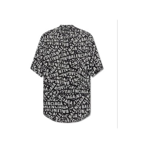 Balenciaga All-Over Logo Printed Buttoned Shirt - Picture 1 of 1